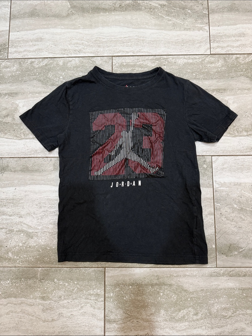 Jordan Black Short-Sleeve Tee with Red '23' Graphic